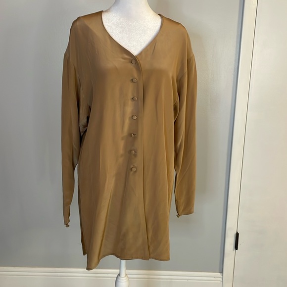 Chemise Vintage Diane Von Furstenberg - Beige - Taille 6 - Manches Longues - Occasion Très Bon état